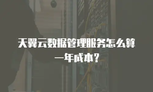 天翼云数据管理服务怎么算一年成本？