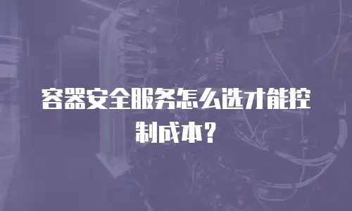 容器安全服务怎么选才能控制成本？
