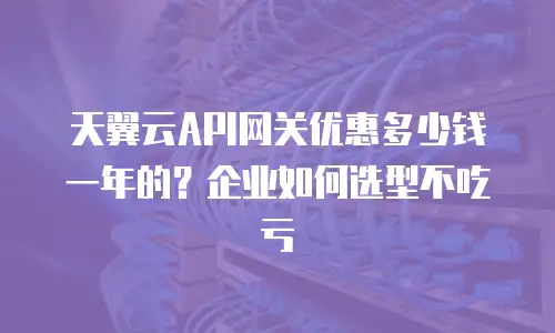 天翼云API网关优惠多少钱一年的？企业如何选型不吃亏