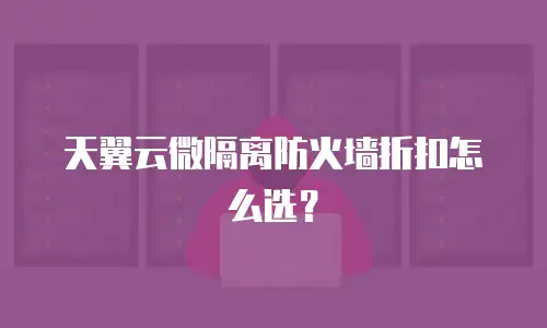 天翼云微隔离防火墙折扣怎么选？