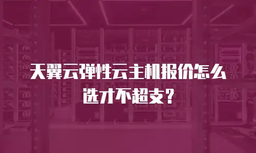 天翼云弹性云主机报价怎么选才不超支？