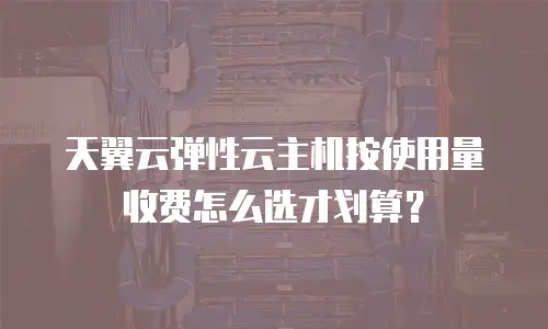 天翼云弹性云主机按使用量收费怎么选才划算？