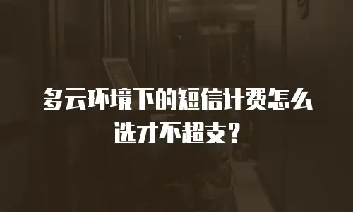 多云环境下的短信计费怎么选才不超支？