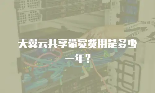 天翼云共享带宽费用是多少一年？