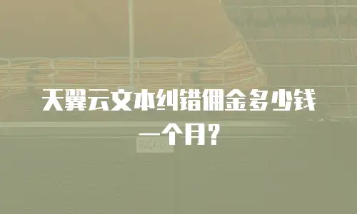 天翼云文本纠错佣金多少钱一个月？