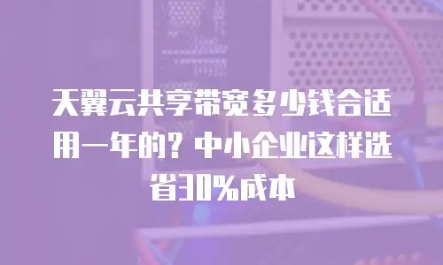 天翼云共享带宽多少钱合适用一年的？中小企业这样选省30%成本