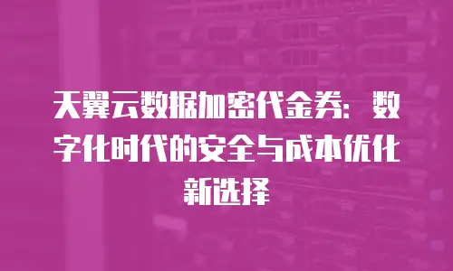 天翼云数据加密代金券：数字化时代的安全与成本优化新选择