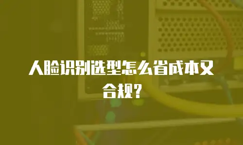人脸识别选型怎么省成本又合规？