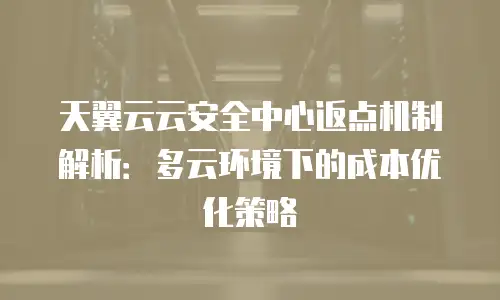天翼云云安全中心返点机制解析：多云环境下的成本优化策略