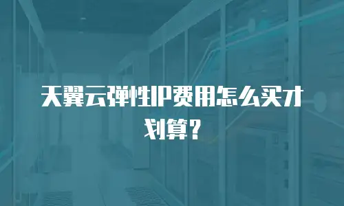 天翼云弹性IP费用怎么买才划算？