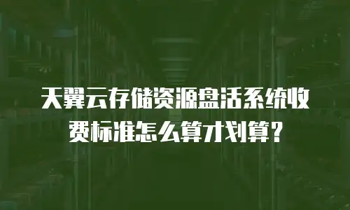 天翼云存储资源盘活系统收费标准怎么算才划算？