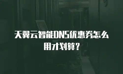 天翼云智能DNS优惠券怎么用才划算？