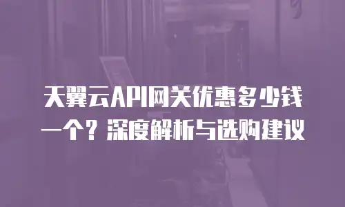 天翼云API网关优惠多少钱一个？深度解析与选购建议