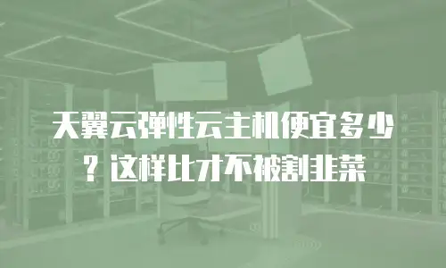 天翼云弹性云主机便宜多少？这样比才不被割韭菜
