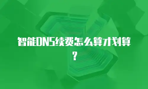 智能DNS续费怎么算才划算？