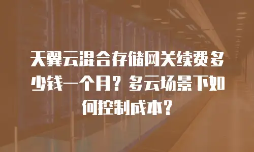 天翼云混合存储网关续费多少钱一个月？多云场景下如何控制成本？