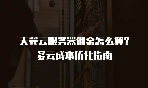 天翼云服务器佣金怎么算？多云成本优化指南