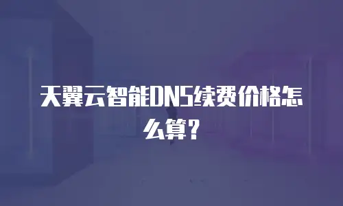天翼云智能DNS续费价格怎么算？