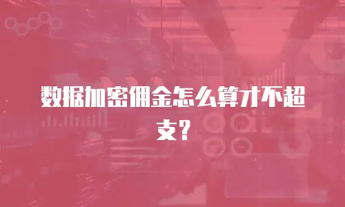 数据加密佣金怎么算才不超支？