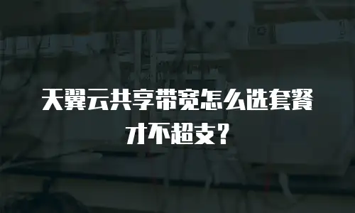 天翼云共享带宽怎么选套餐才不超支？