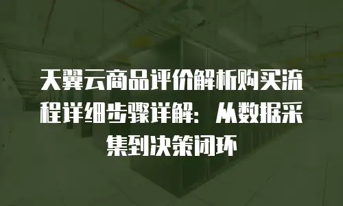 天翼云商品评价解析购买流程详细步骤详解：从数据采集到决策闭环