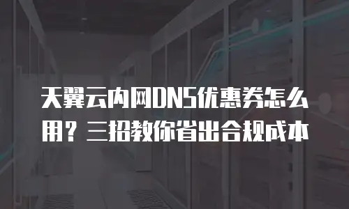 天翼云内网DNS优惠券怎么用？三招教你省出合规成本