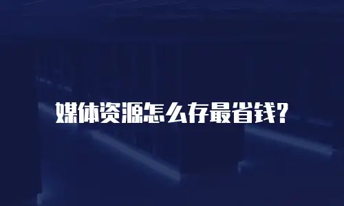 媒体资源怎么存最省钱？