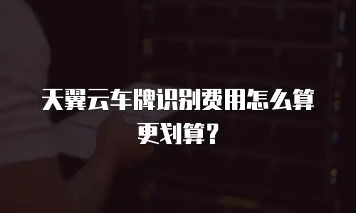 天翼云车牌识别费用怎么算更划算？