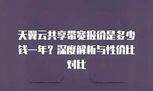 天翼云共享带宽报价是多少钱一年？深度解析与性价比对比