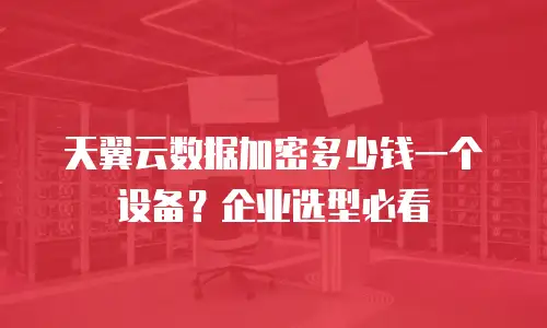 天翼云数据加密多少钱一个设备？企业选型必看