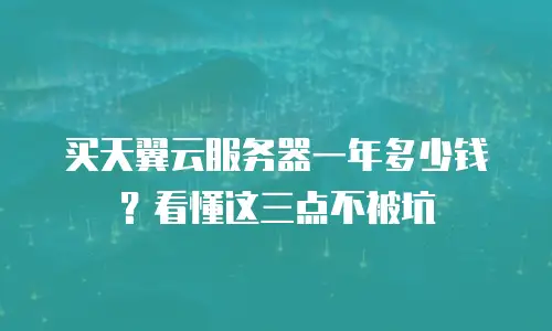 买天翼云服务器一年多少钱？看懂这三点不被坑