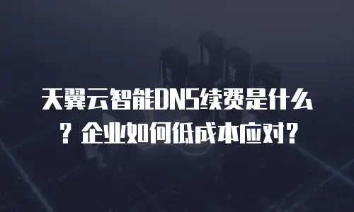 天翼云智能DNS续费是什么？企业如何低成本应对？