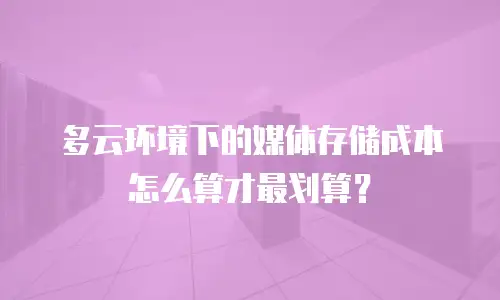 多云环境下的媒体存储成本怎么算才最划算？