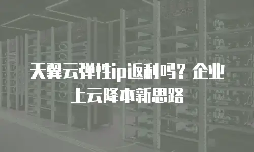 天翼云弹性ip返利吗？企业上云降本新思路