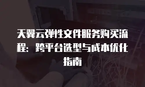天翼云弹性文件服务购买流程：跨平台选型与成本优化指南