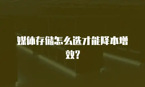 媒体存储怎么选才能降本增效？