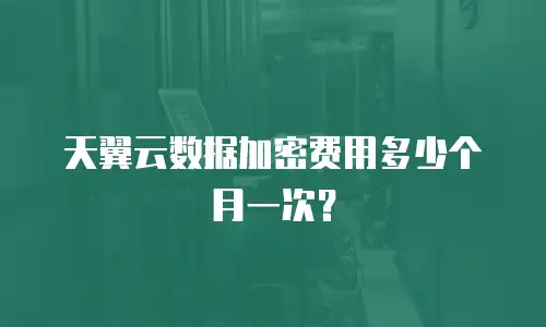 天翼云数据加密费用多少个月一次？