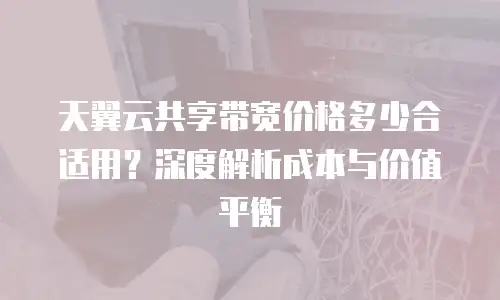 天翼云共享带宽价格多少合适用？深度解析成本与价值平衡