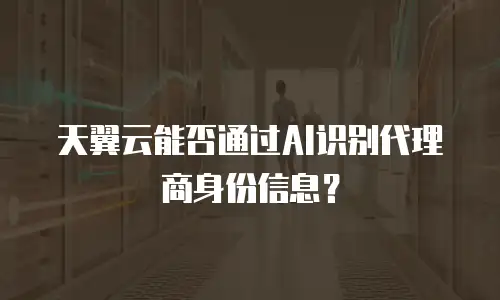 天翼云能否通过AI识别代理商身份信息？