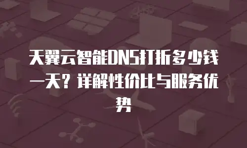 天翼云智能DNS打折多少钱一天？详解性价比与服务优势