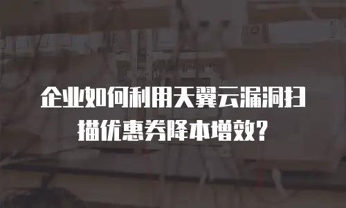 企业如何利用天翼云漏洞扫描优惠券降本增效？