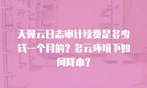 天翼云日志审计续费是多少钱一个月的？多云环境下如何降本？