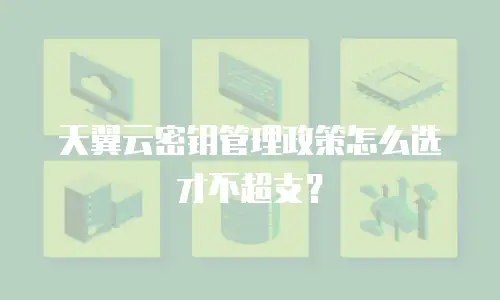 天翼云密钥管理政策怎么选才不超支？