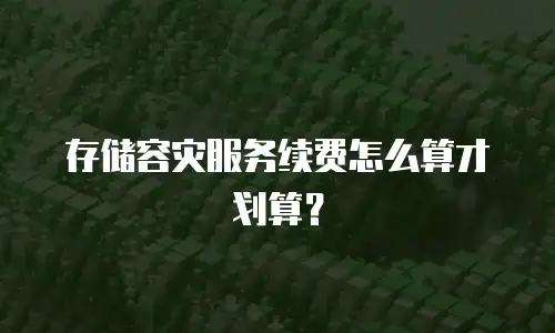 存储容灾服务续费怎么算才划算？