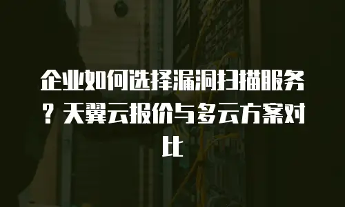 企业如何选择漏洞扫描服务？天翼云报价与多云方案对比