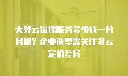 天翼云镜像服务多少钱一台月租？企业选型需关注多云定价差异