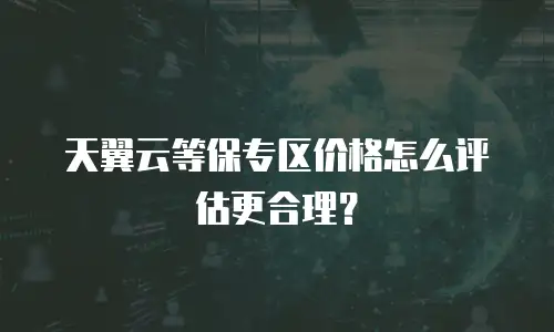 天翼云等保专区价格怎么评估更合理？