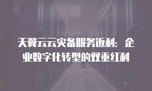 天翼云云灾备服务返利：企业数字化转型的双重红利