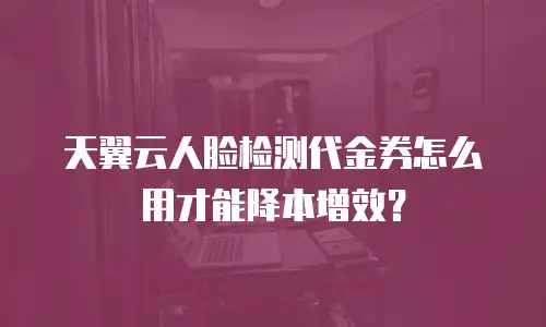 天翼云人脸检测代金券怎么用才能降本增效？