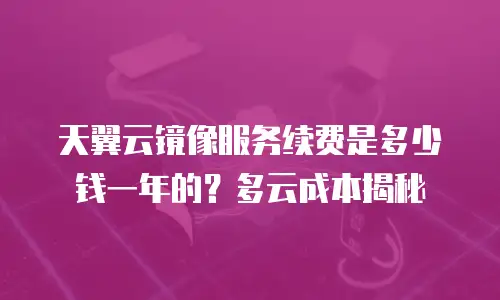 天翼云镜像服务续费是多少钱一年的？多云成本揭秘